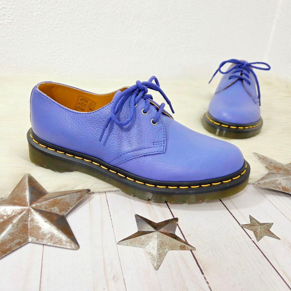 Dr. Martens 1461 3-Eye Leather Oxford Blueberry Hug Me Blue Women's Size 7 New